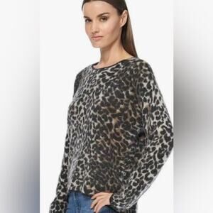 360 Cashmere Frankie Leopard Print Crewneck Sweater wool cashmere blend